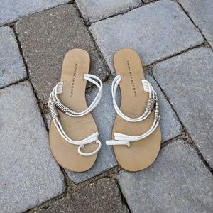 Chinese Laundry White and Tan Sandals
